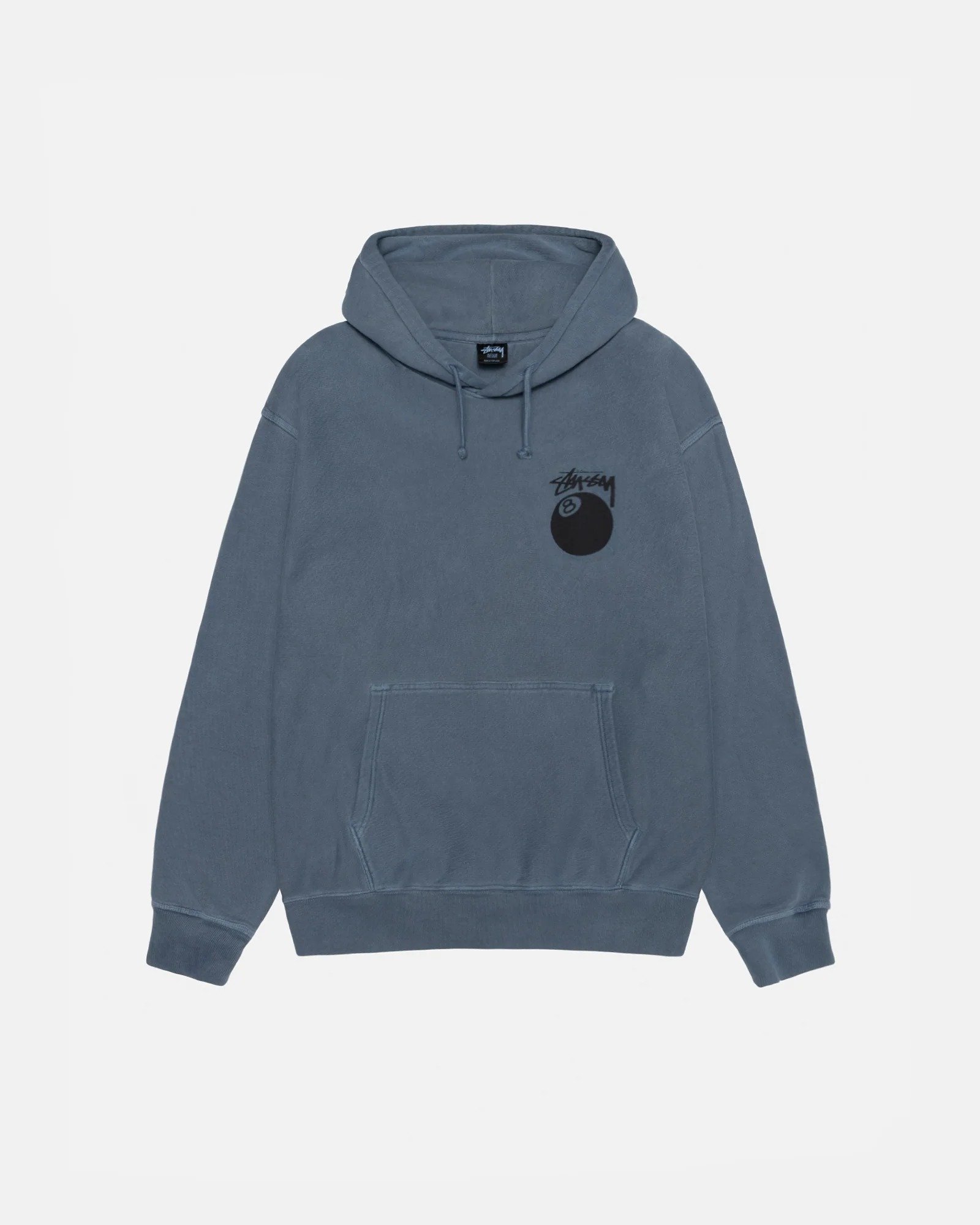 8 BALL HOODIE PIGMENT DYED BLUE 8 BALL HOODIE PIGMENT DYED BLUE