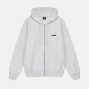 BASIC STÜSSY ZIP HOODIE GRAY