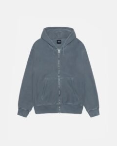 BUANA ZIP HOODIE PIGMENT DYED BLUE