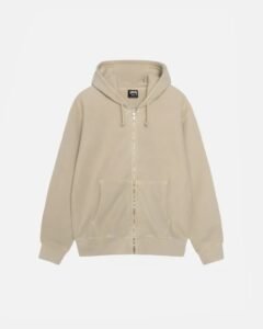 BUANA ZIP HOODIE PIGMENT KHAKI DYED