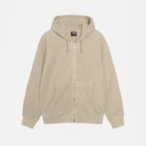 BUANA ZIP HOODIE PIGMENT KHAKI DYED