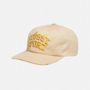 Cream Stussy Hat – Yellow Logo