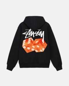 STUSSY DICED OUT HOODIE – BLACK