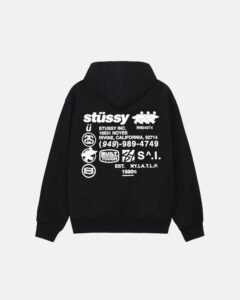 SYUSSY DNA ZIP HOODIE BLACK