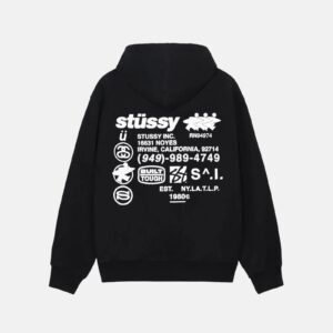 SYUSSY DNA ZIP HOODIE BLACK