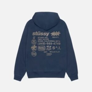 SYUSSY DNA ZIP HOODIE BLUE