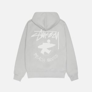 STUSSY BEACH ROOTS ZIP HOODIE GREY