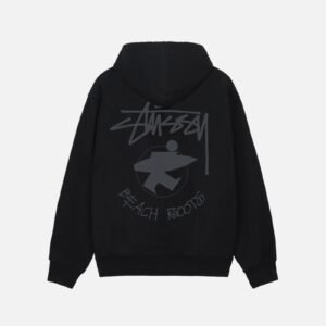 STUSSY BEACH ROOTS ZIP HOODIE – BLACK