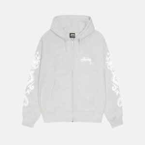 STUSSY DRAGONS ZIP HOODIE FOG