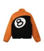 Stussy 8 Ball Sherpa Reversible Fleece Jacket​ – Orange