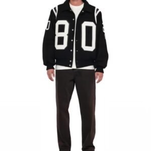 Stussy 80 Wool Black Varsity Jacket Letterman Bomber Style