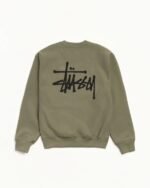 Stussy Crew Neck Pullover Sweatshirt Grey