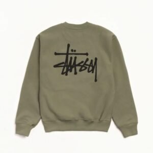 Stussy Crew Neck Pullover Sweatshirt Grey