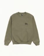 Stussy Crew Neck Pullover Sweatshirt Grey