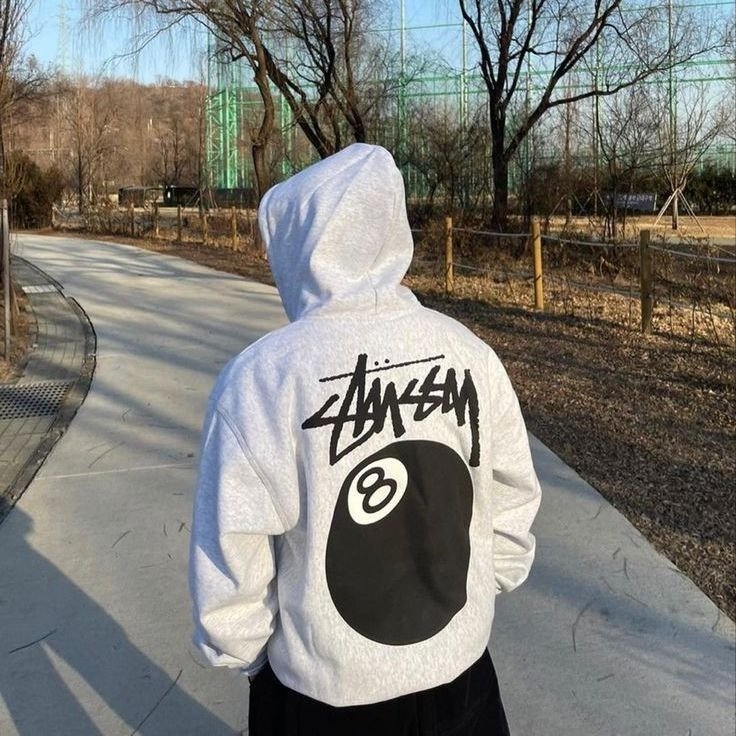 Stussy 8 ball White Hoodie