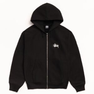 Stussy Zip Up Black Hoodie